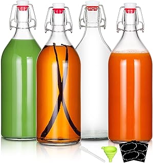 YEBODA 32oz Swing Top Bottles -Glass Beer Bottle with Airtight Rubber Seal Flip Caps for Home Brewing Kombucha,Beverages,O...