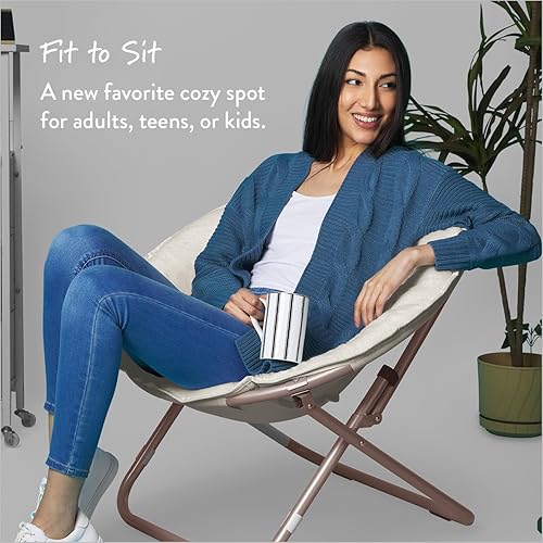 Miniatura 4 de Urban Shop Sepa de platillo de piel sintética súper suave con marco de metal plegable