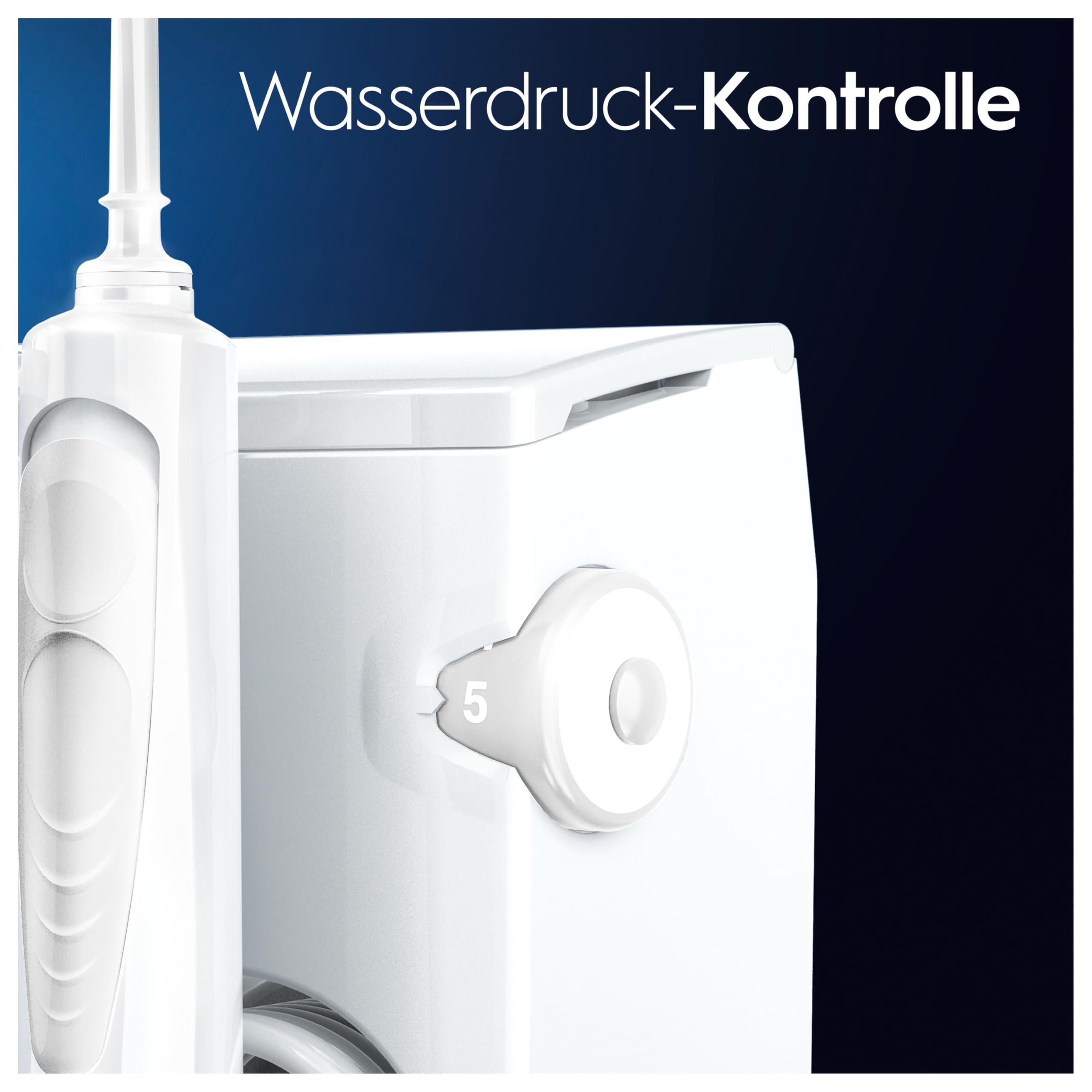 Oral-B Oral Health Center Munddusche mit Oxyjet-Technologie für Zahnreinigung, 2 Ersatzdüsen & iO Series 4 Elektrische Zahnbürste, Electric Toothbrush, 2 Aufsteckbürsten, 4 Modi für Zahnpflege, weiß