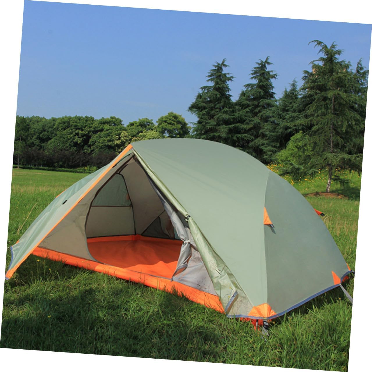 Double-Layer Outdoor Camping Tent for Two People with Aluminum Poles, Waterproof and Windproof Travel Shelter for Hiking and Backpacking