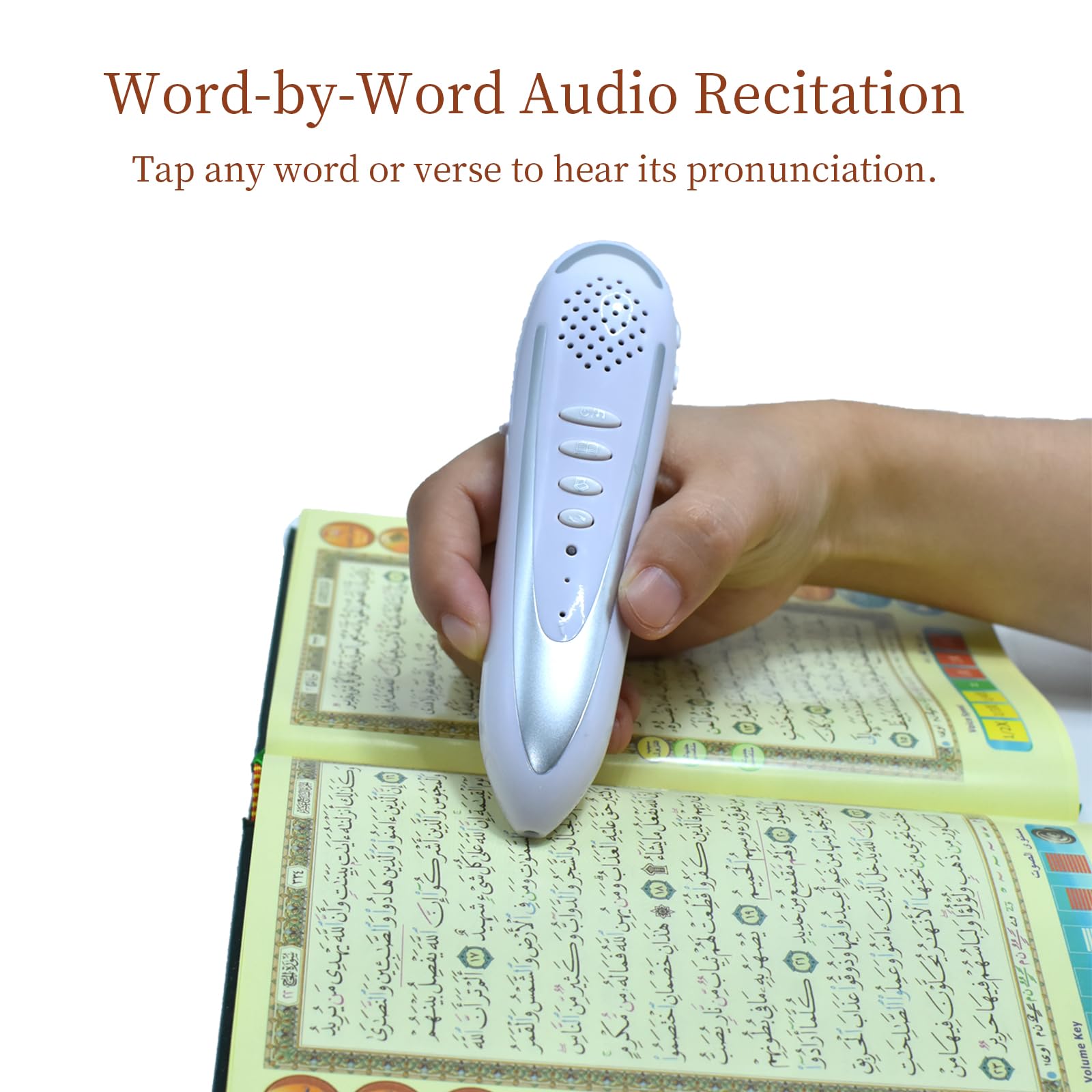 Lápiz digital Quran, 16 GB de memoria, 25 recitadores multilingües, recargable, recargable por USB, con funda de aluminio