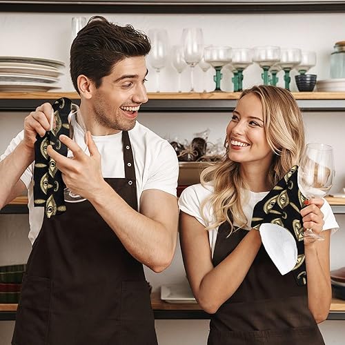 Miniatura 7 de Decorative Hand Towels for Bathroom - Retro Golden Eyes Print Soft Absorbent Small Bath Hand Towels for Kitchen, Farmhouse, Spa, Hotel, Guest Tea