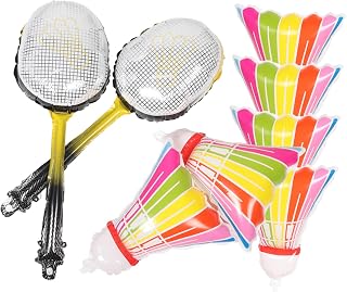 ERINGOGO 8pcs Inflatable Badminton Balloons Shuttlecock Party Decorations for Celebrations Aluminum Foil for Weddings and Birthdays