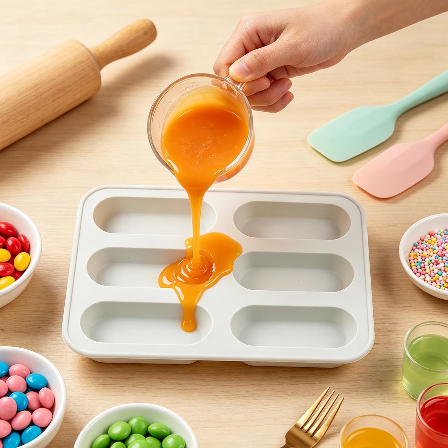 6 Cavity Granola Bar Silicone Candy Molds image 4