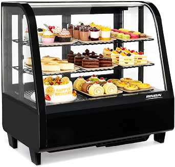 ROVSUN 3.5 Cu.Ft Commercial Display Refrigerator ETL NSF Certified Countertop Pastry Display Case with LED Air-Cooling and Automatic Defrost