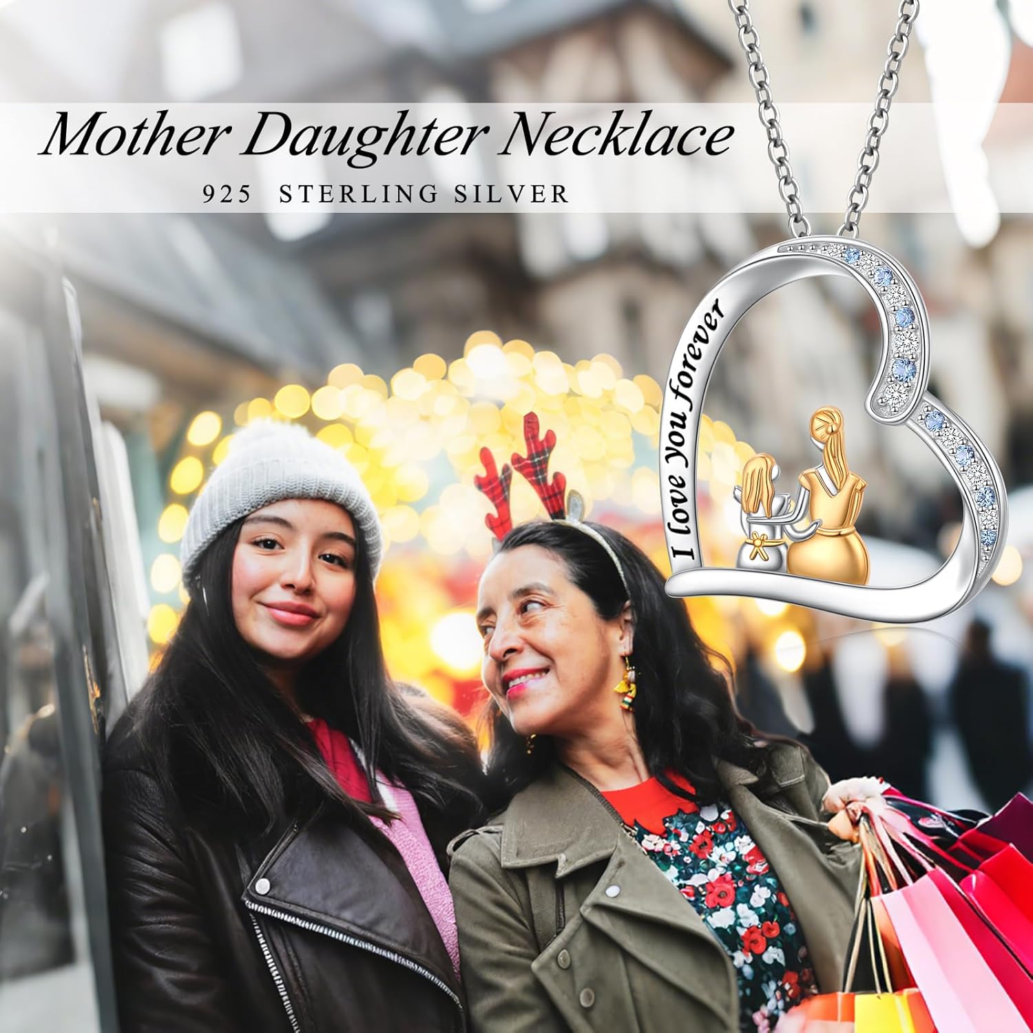 DAOCHONG Mothers Day Gifts for Women 925 Sterling Silver Mother and Daughter Love Heart Pendant Necklace Jewelry Gifts for Grandmother Mom Daughter Wife - Image 7