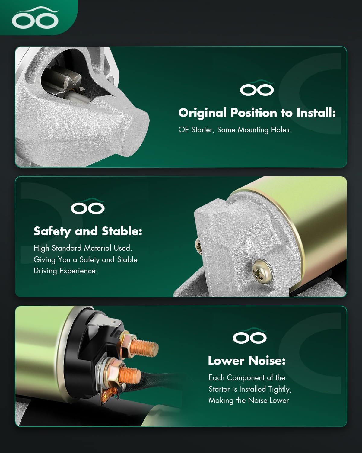 SCITOO Motor Starter for MD356178 Starters Fit for Chrysler for Sebring 2001-2005, for Dodge for Stratus 2001-2005, for Mitsubishi for Eclipse 2000, for Mitsubishi for Galant 1999-2003