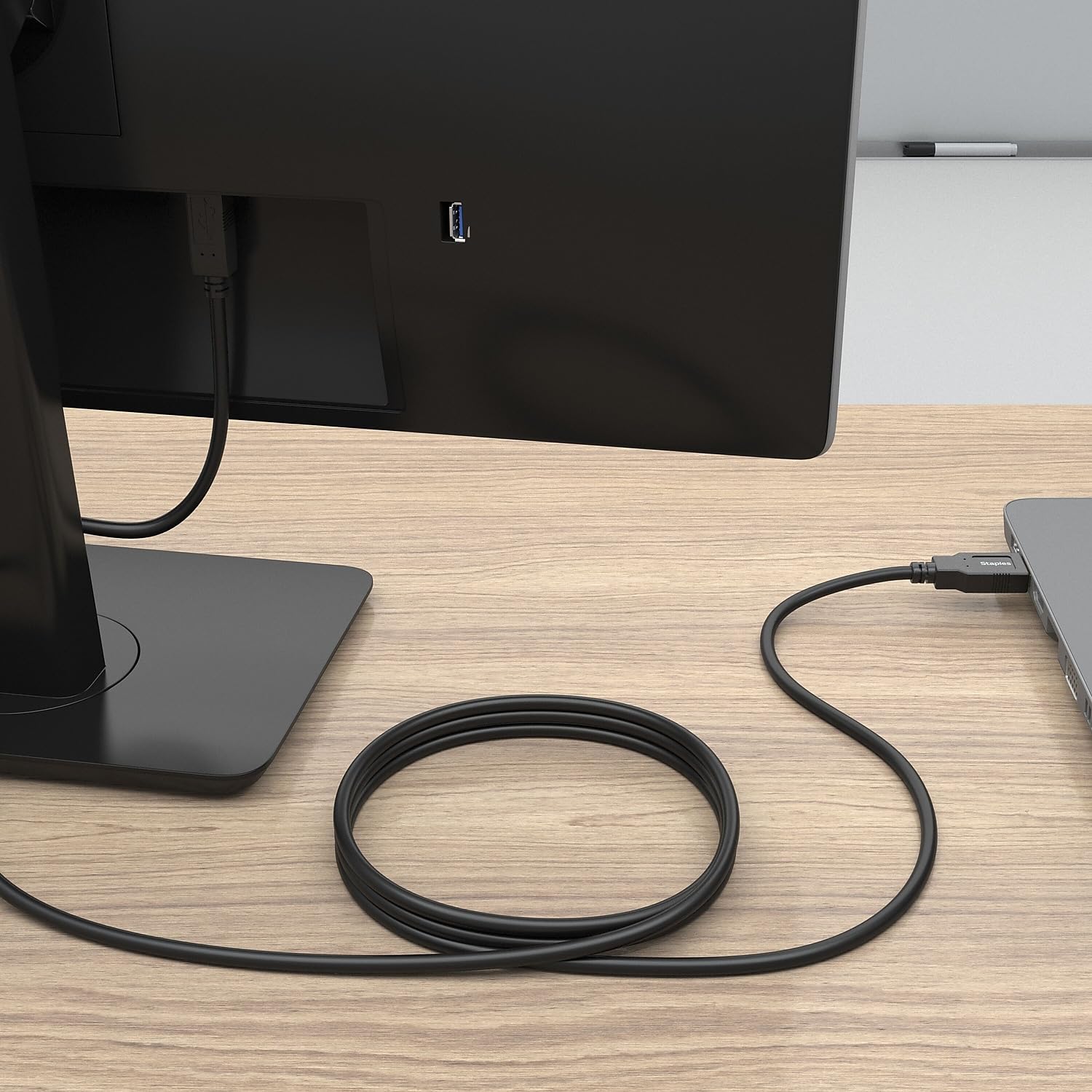 Staples TECH Kabel USB-A na USB-B 2.0, męski na męski, czarny (ST62443)