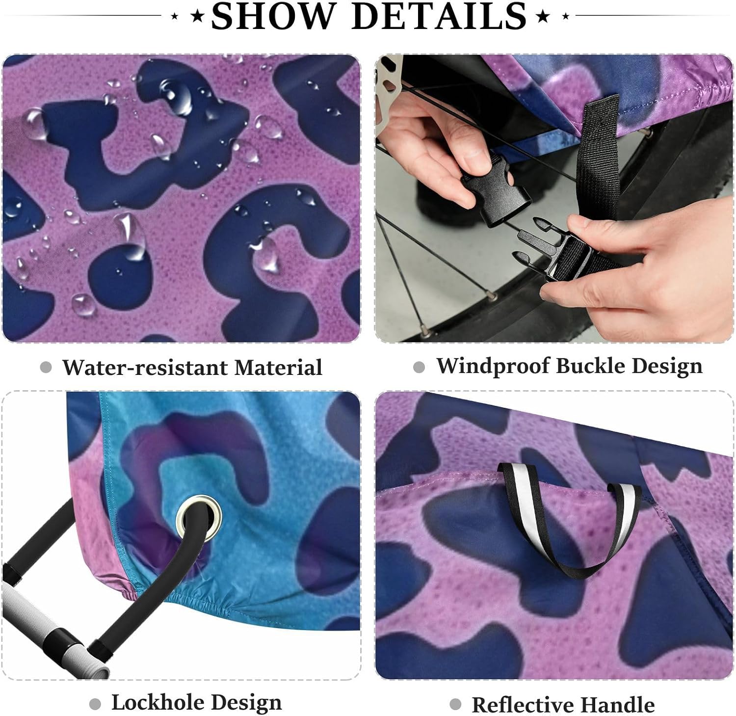 Leopard Print Pattern Bike Cover Waterproof Outdoor Motorcycle Cover Bikes Accessories