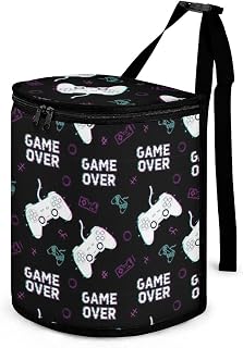 Collapsible Hanging Car Trash Bin Cool Video Games Joystick Game Over Waterproof Leakproof Garbage Can Car Trash Can for Cars Home Office
