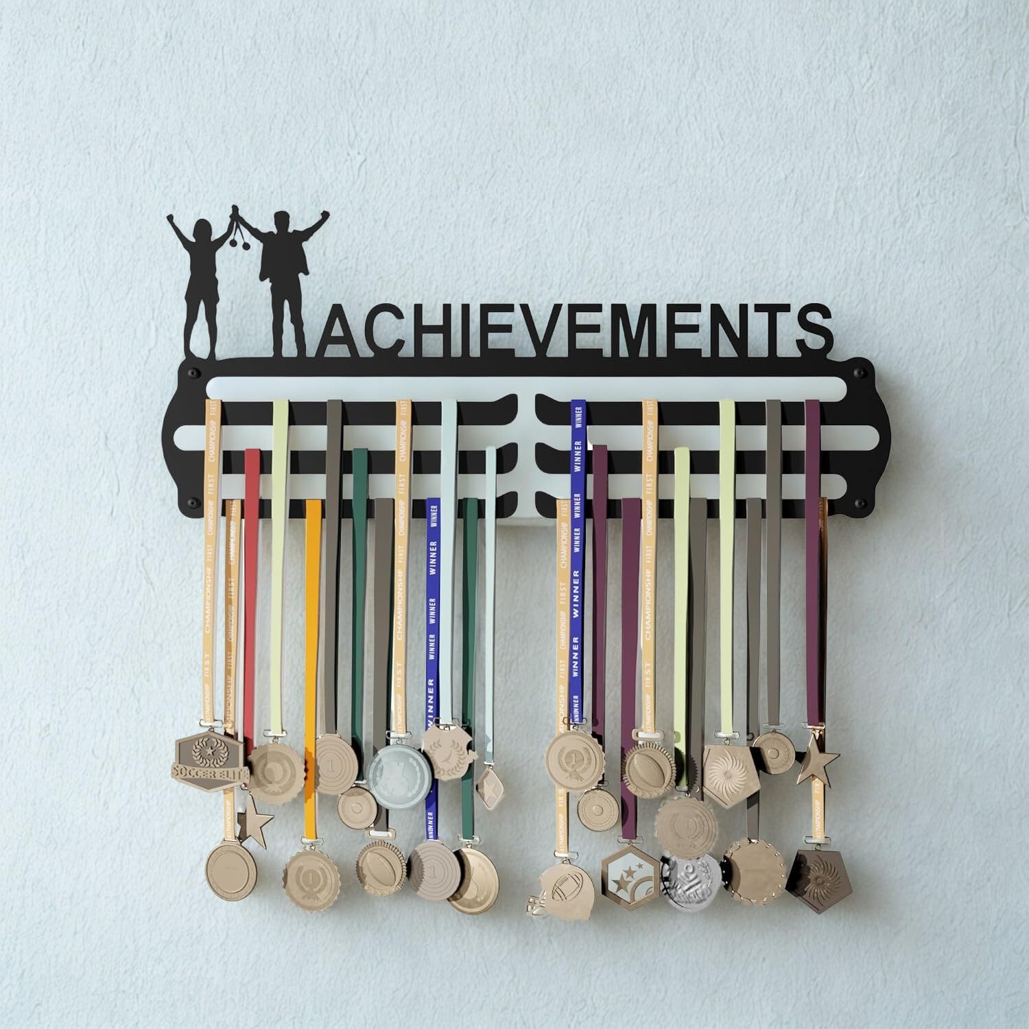 Mystica Medal Hangers - Achievements Medal Holder - Metal Wall Display - Holds Up to 60 Medals - Black, Glossy Finish - Perfect for Kids and Athletes-picture-26