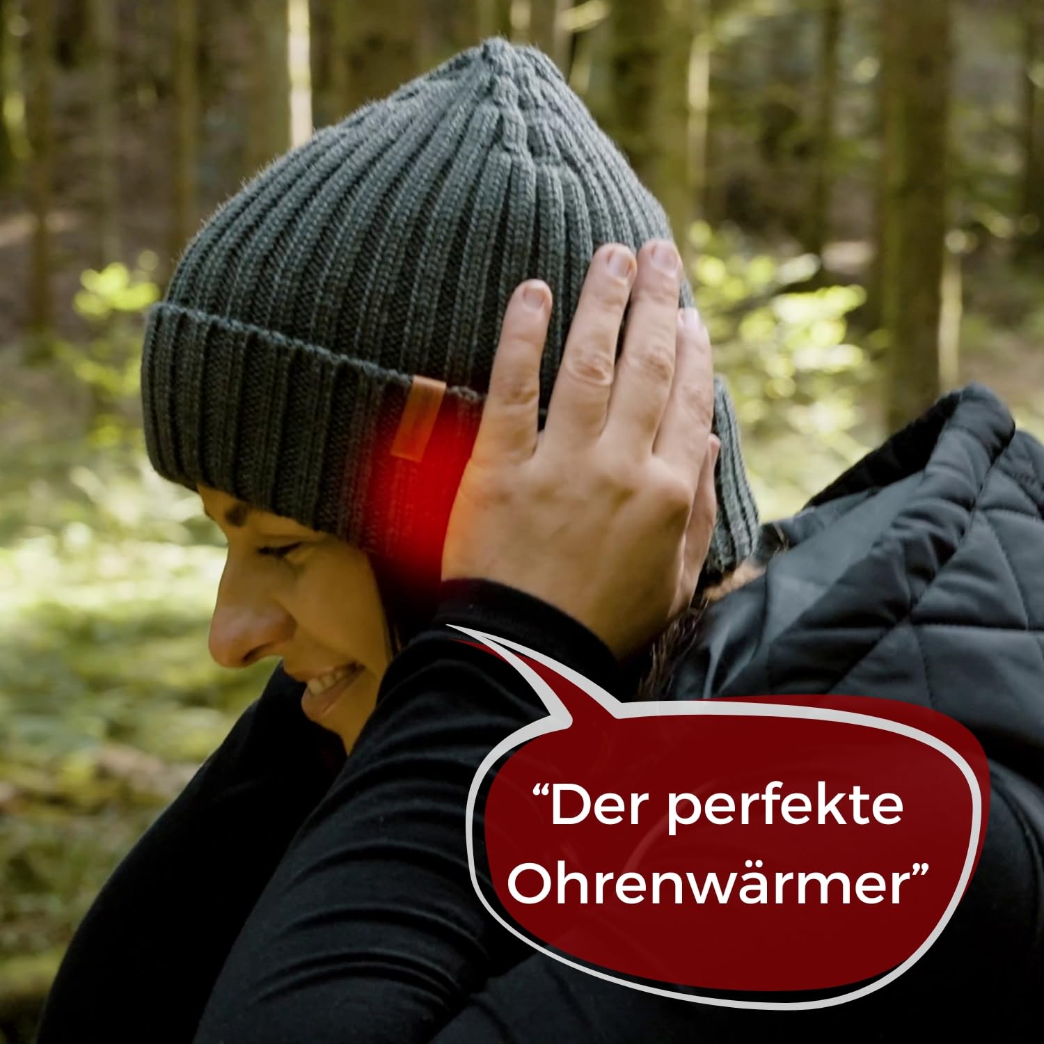 Thermopad Merino-Beanie - czarna I czapka z dzianiny dla kobiet i mężczyzn I czapka wełniana z kopertą I czapka zimowa z wełny merynosowej z ciepłą podszewką polarową, czarny, jeden rozmiar