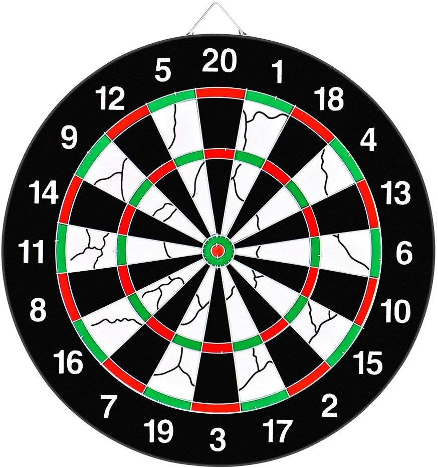 TechSmile Dartboard Dart Board 46 cm Diameter with 12 Darts Amazon.co
