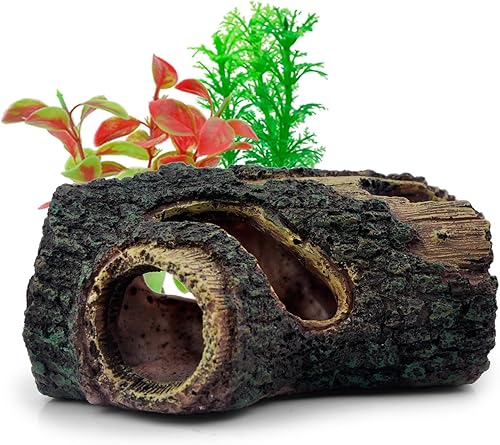 Miniatura 4 de DOMICA Decoraciones de acuario para peces pequeños, betta, piel de reptil, adornos de resina para peceras de 3 a 10 galones, accesorios de
