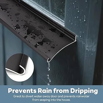 Orechic Heavy-Duty Aluminum Door Rain Drip Guard, 4″ Extra-Wide