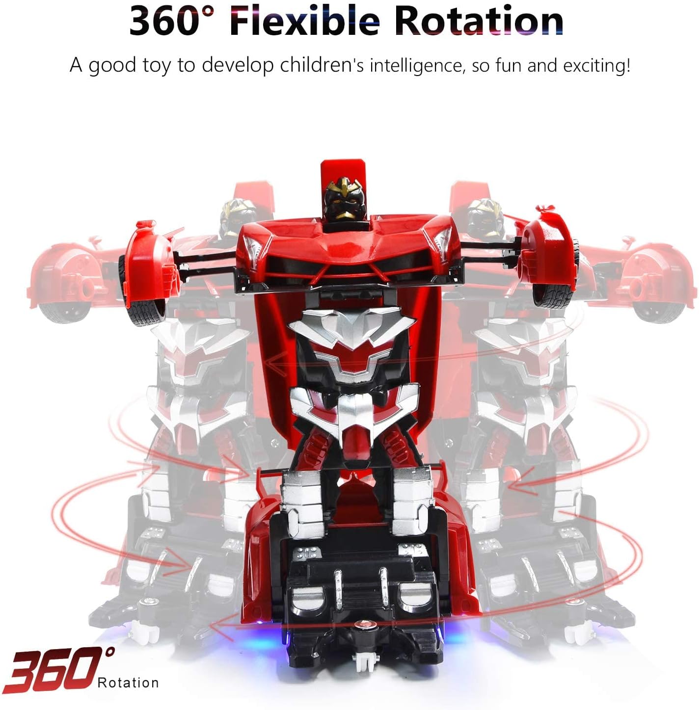 Zahooy Transform RC Car Robot for Kids,Remote Control Transforming Robot Car Toy,One Key Deformation Robot Car,One-Button Auto Demo&360 Rotate Speed Drifting &Rechargable for Boys Girls Adult Gifts