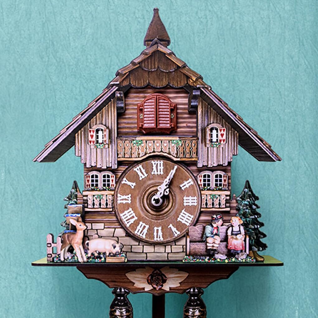 BEALIFE Reloj de Cuco de para Madera Decorativo y Delicado Que añade Encanto al hogar Reloj Tradicional de Chalet de la Selva Negra, preciso y, CL303