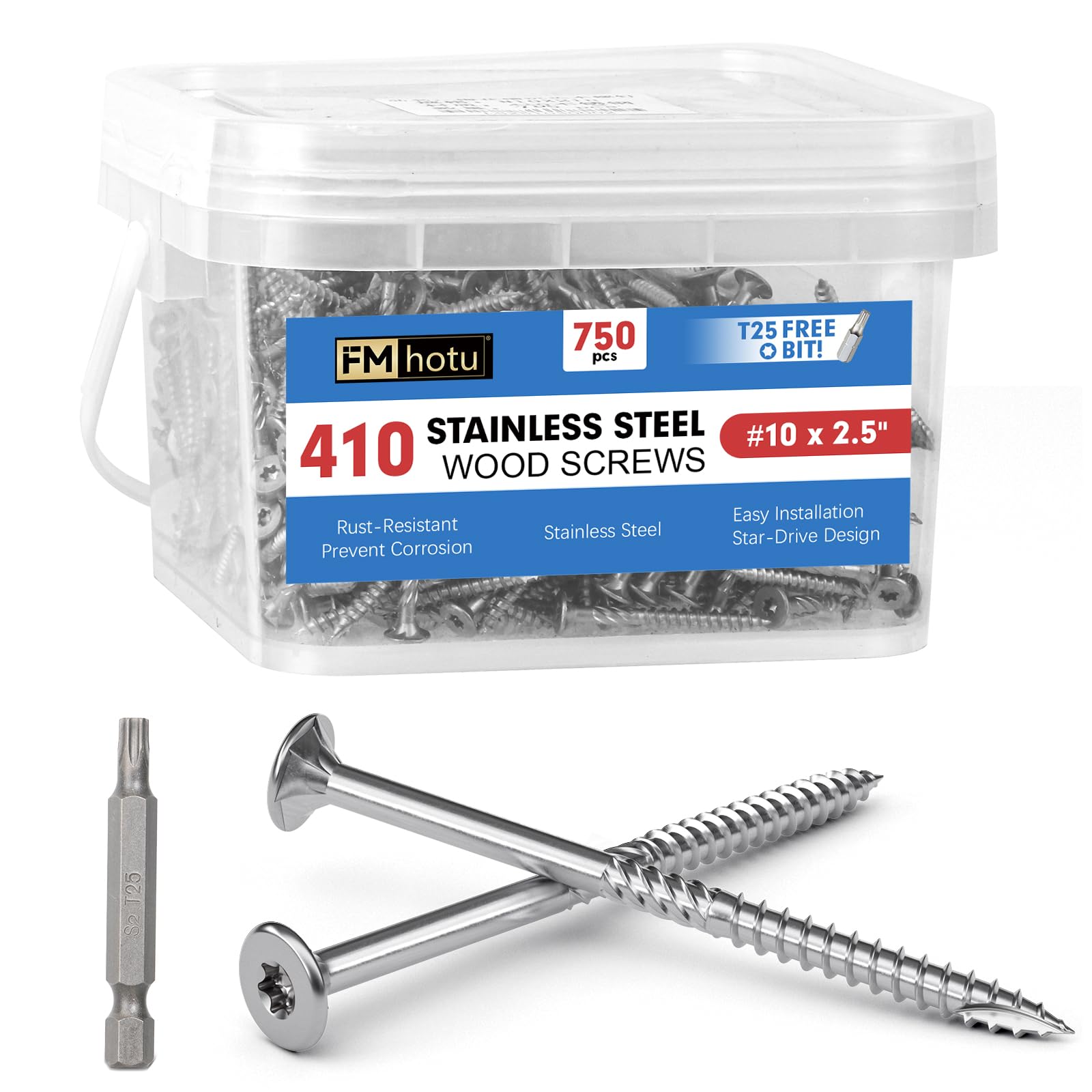 Stainless Steel Deck Screws - 150 Pack #10 x 2 -7