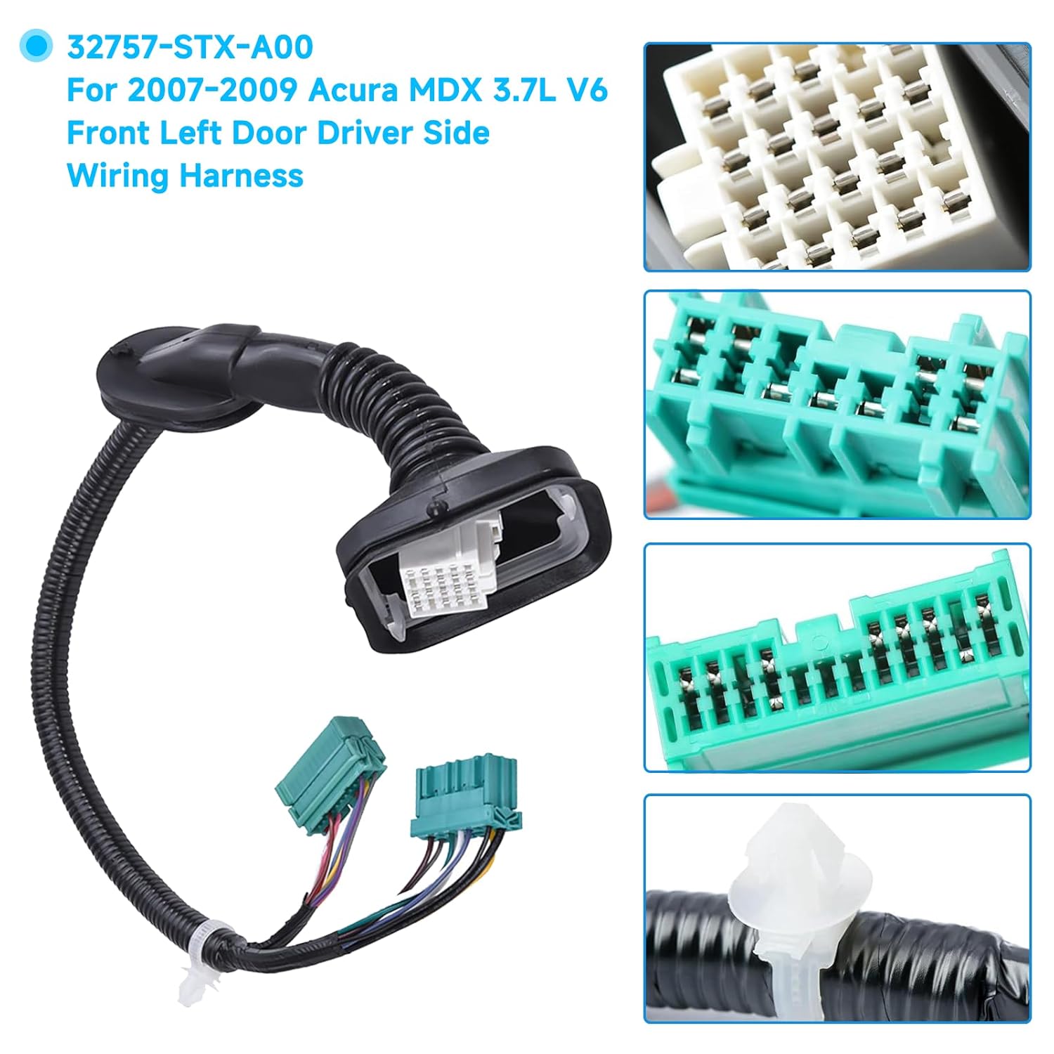 32757-STX-A00 Left Driver Side Front Door Sub Wire Harness Compatible with Honda Acura 3.7 2007 2008 2009 32757STXA00