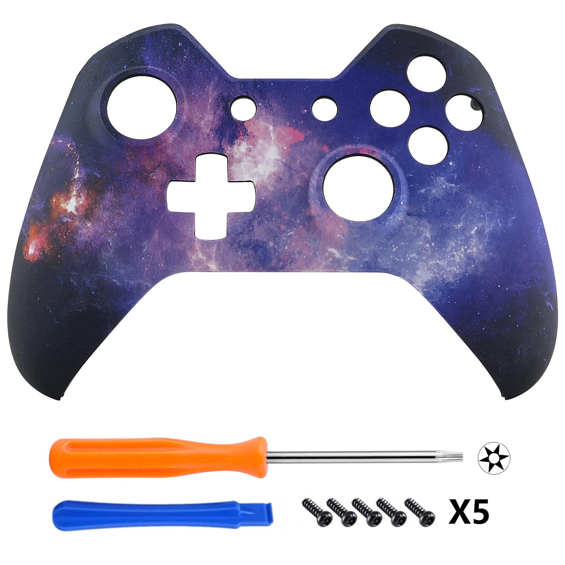 eXtremeRate Coque pour Manette Xbox One, boîtier de Remplacement à Faire soi-même Coque Avant Coque Faceplate Shell Accessoires pour Xbox One Standard Controller Modèle 1537/1697 Ciel étoilé A