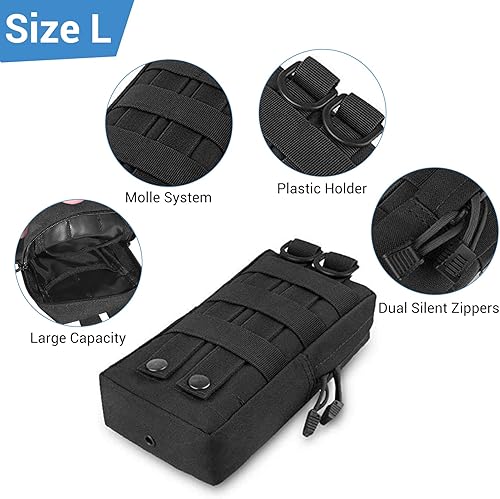 Miniatura 4 de FUNANASUN Paquete de 2 bolsas tácticas Molle pequeña bolsa Molle bolsa compacta resistente al agua EDC bolsa Molle bolsa