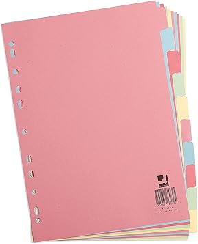 Q-Connect 10-Part Subject Divider Multi-Punched A4