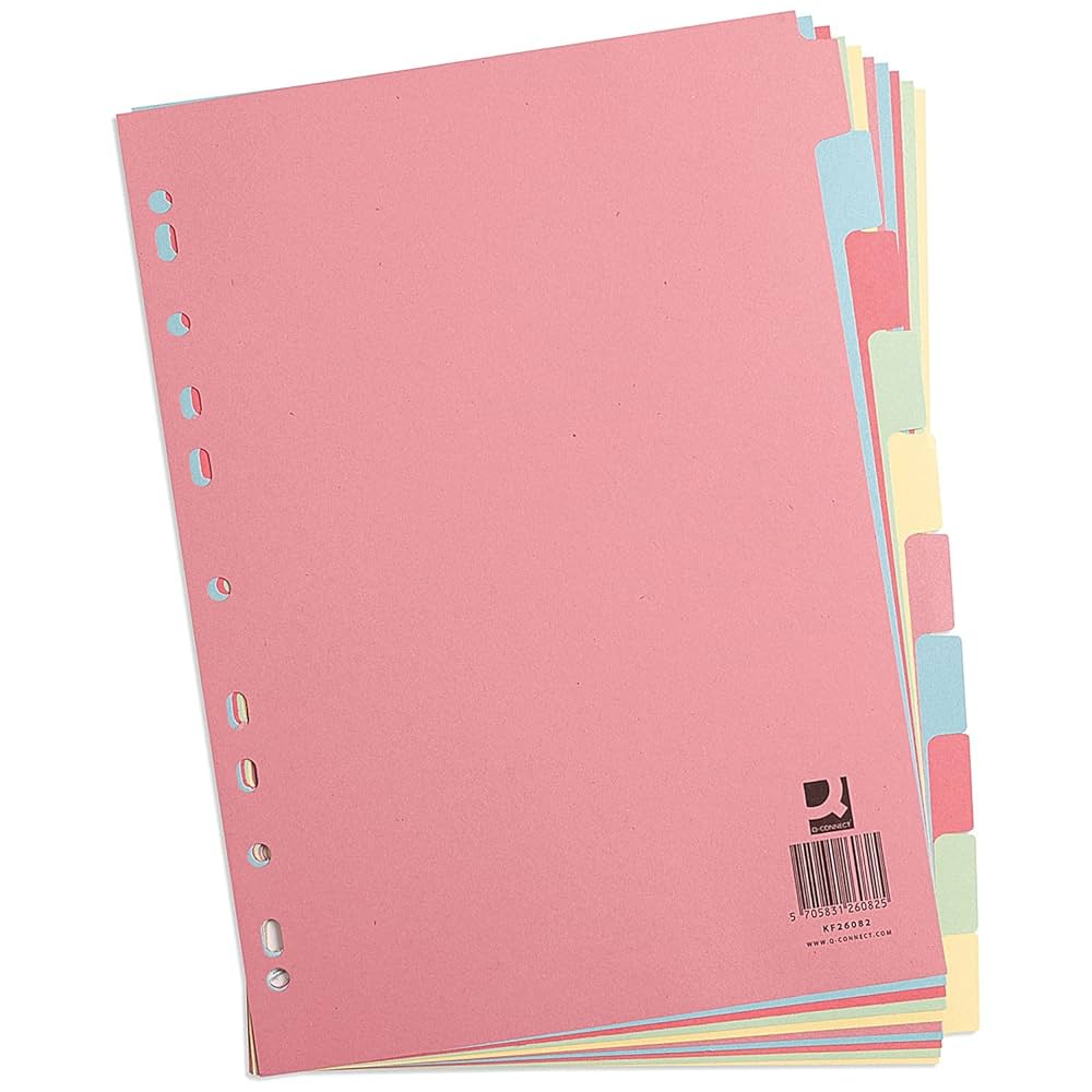 Amazon.com : Q-Connect 10-Part Subject Divider Multi-Punched