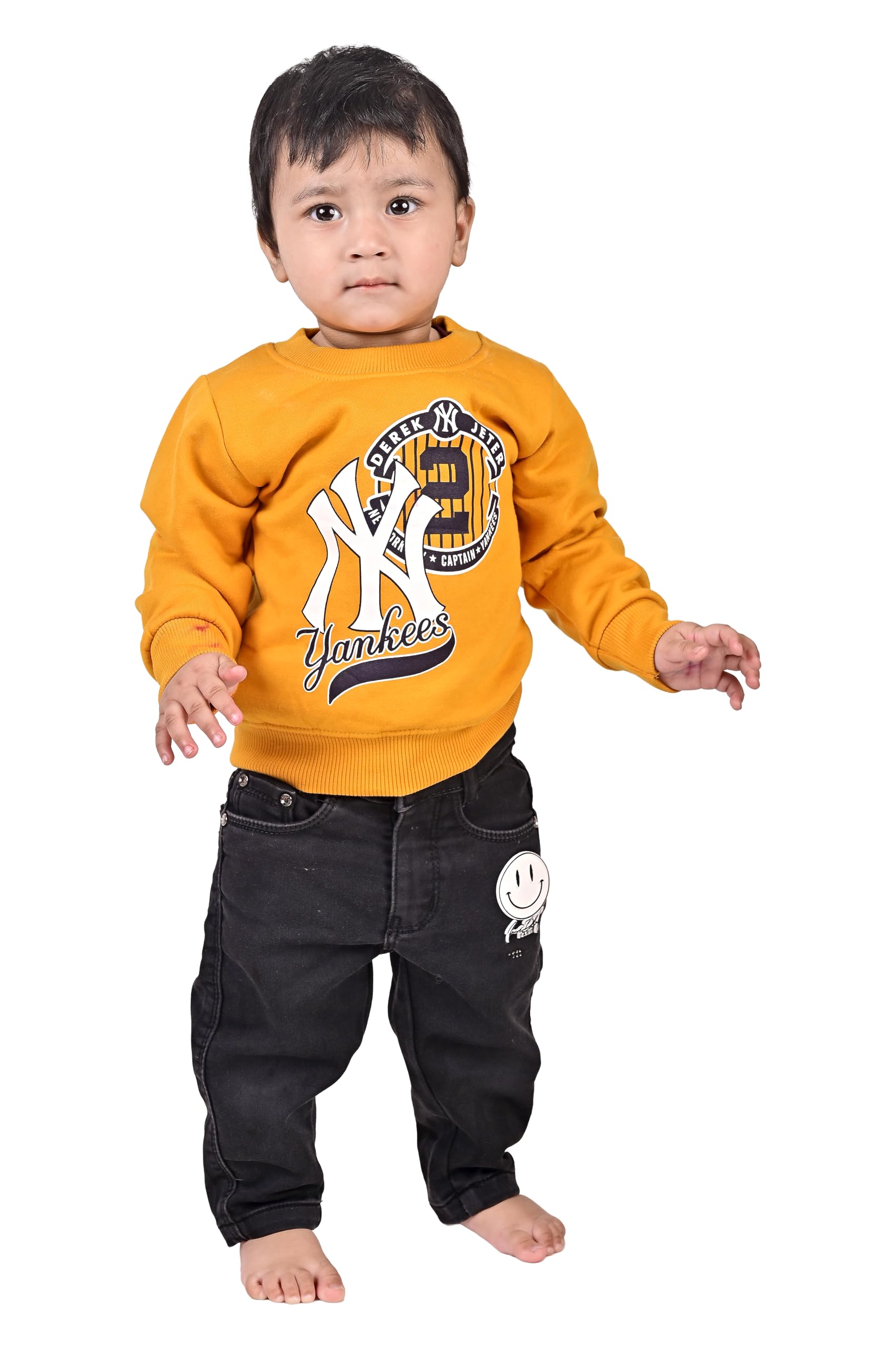 Brink Casual WinterWear Full Sleeve Round Neck Hoodie for Baby Girls (Code - CFRU-53) Yellow 1