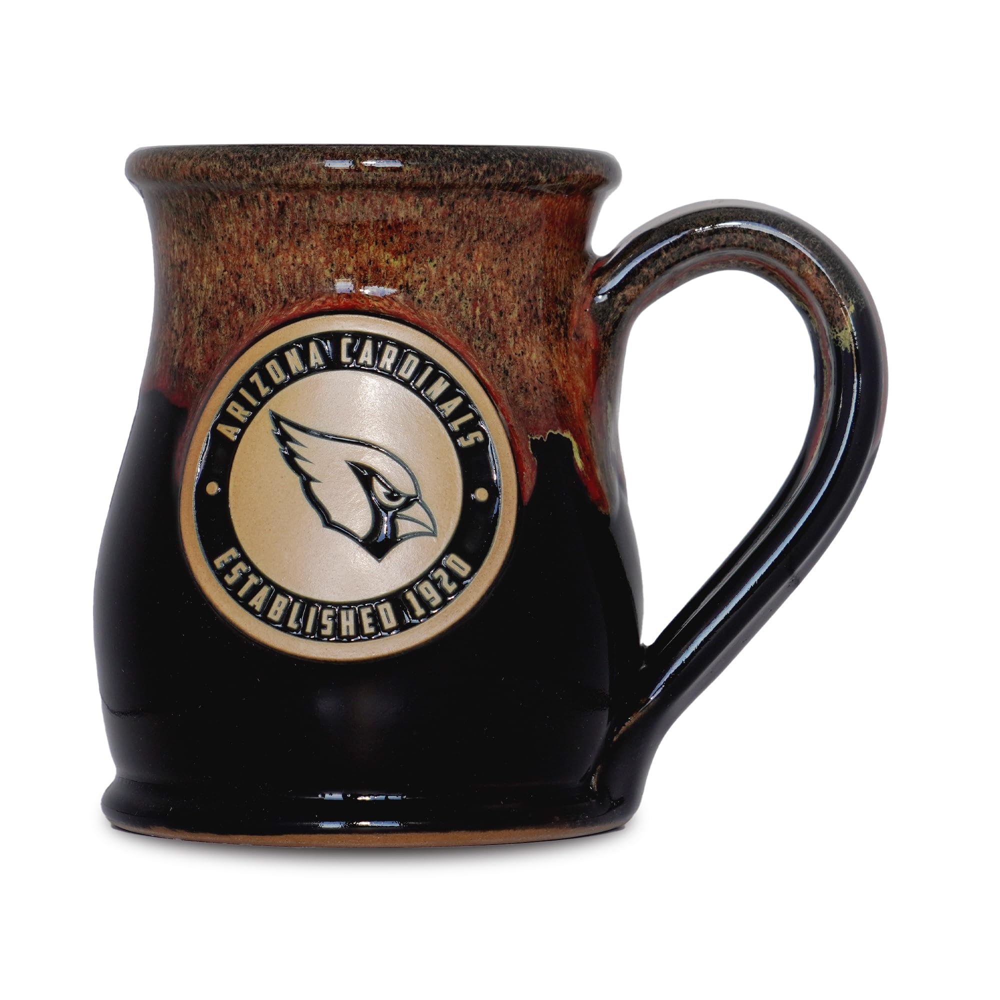 Greater Distance NFL Football Arizona Cardinals 14-oz Two-Tone Tall Belly Mug, Handmade Large Ceramic Coffee Mug With Team Logo for True Fans, Premium Deneen Pottery Made in USA
