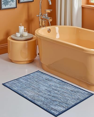 Miniatura 8 de DEXI Tapetes de baño absorbentes de 16 x 24 pulgadas, secado rápido, lavables, de felpilla con parte trasera de goma antideslizante para suelo de