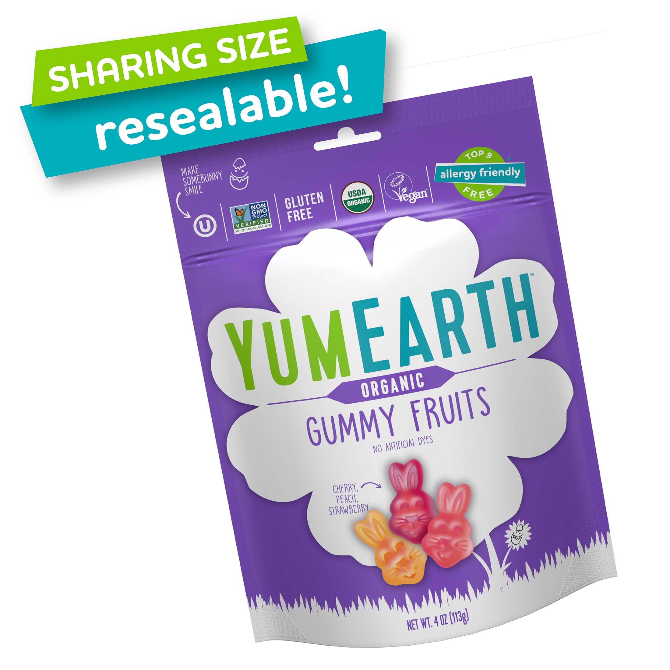 Amazon.com : YumEarth Easter Candy Organic Gummy Fruits, 4 Ounce