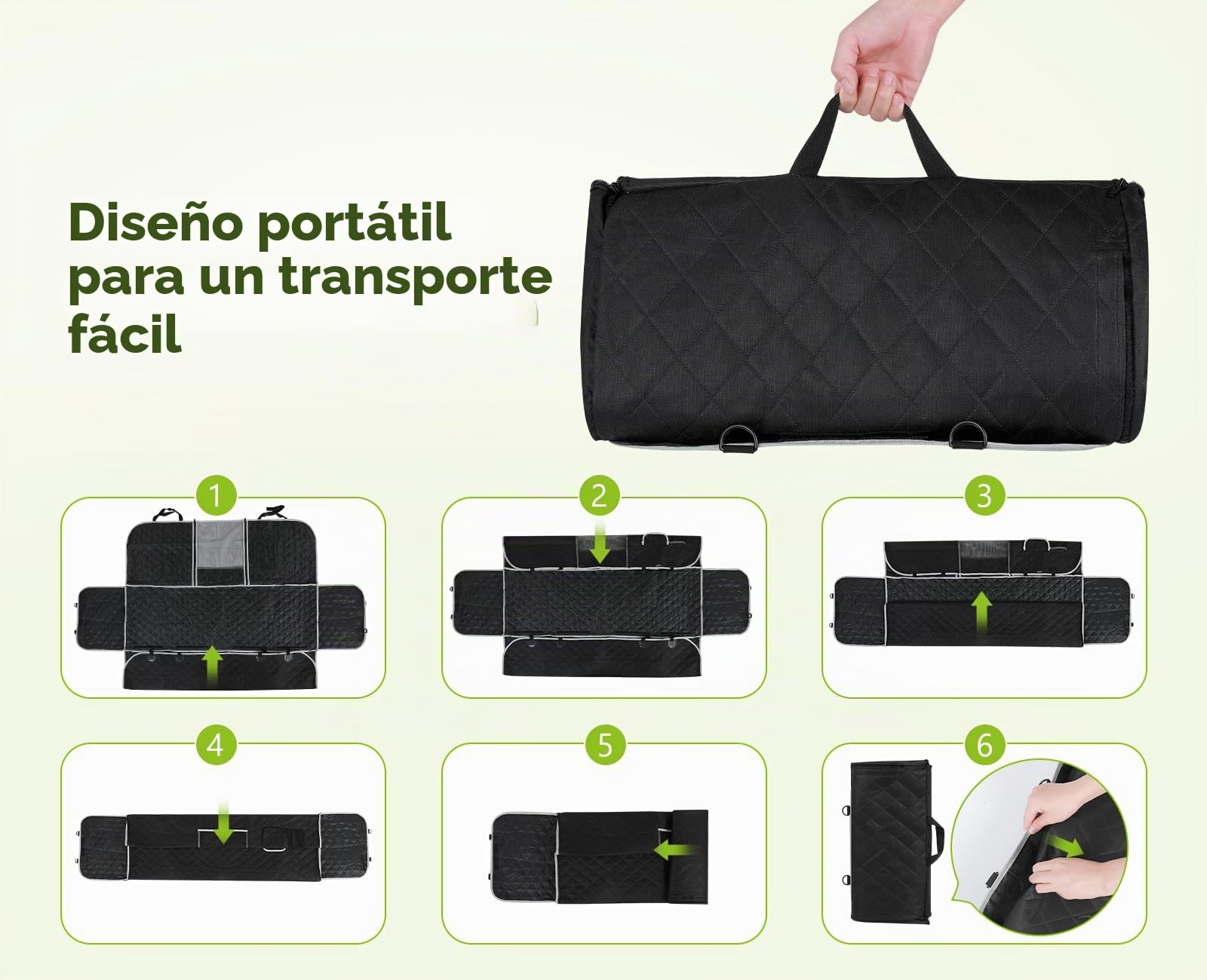 Pecute Funda Perros Coche, Funda de Asiento para Perros Impermeable y Resistente, Protector Coche Perros con Rejilla Flexible Pasar Aire, Universal para SUV, Camión, Transportar y Viaje (Negro)