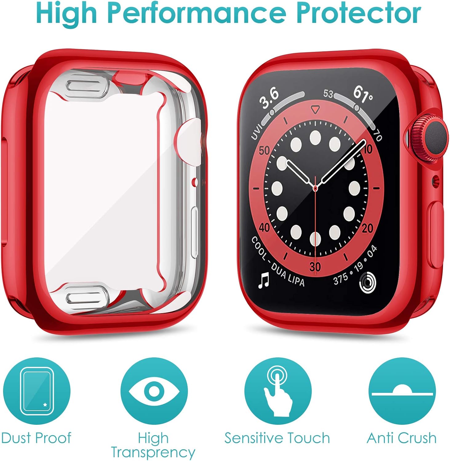ZEBRE [8 Pack] Screen Protector Compatible with Apple Watch 6/Series SE/Series 5/Series 4 40mm, Ultra Thin HD Screen Case Soft TPU Full Coverage Protective Cover Compatible with iWatch Series 6/SE/5/4