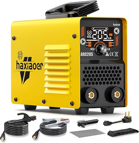 Soldador de palo real 205A, Pantalla LED grande amigable Synergy 2 en 1 MMALift TIG Máquina de soldadura TIG Kit de soldador de arco de doble