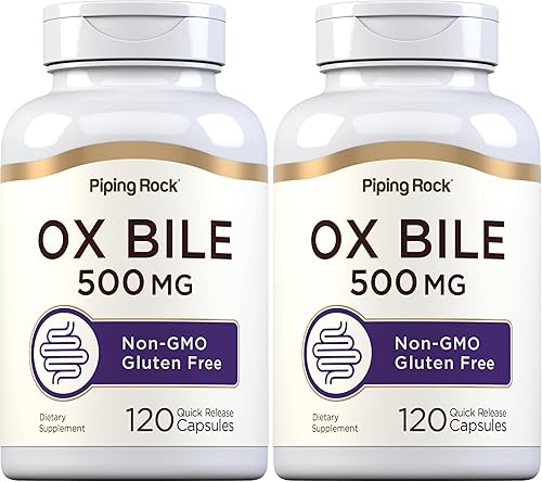 Miniatura 8 de Piping Rock Suplemento de bilis de buey de 500 mg | 120 cápsulas | Enzima digestiva | Sin OMG, sin gluten