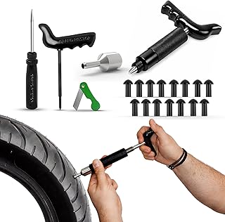 GRAND PITSTOP 20 Pcs Tubeless Tire Puncture Repair Kit with Mushroom Plug for Tyre Punctures and Flats on Cars, Motorcycles, ATV, Trucks & Tractors (15 Mushroom Plugs)