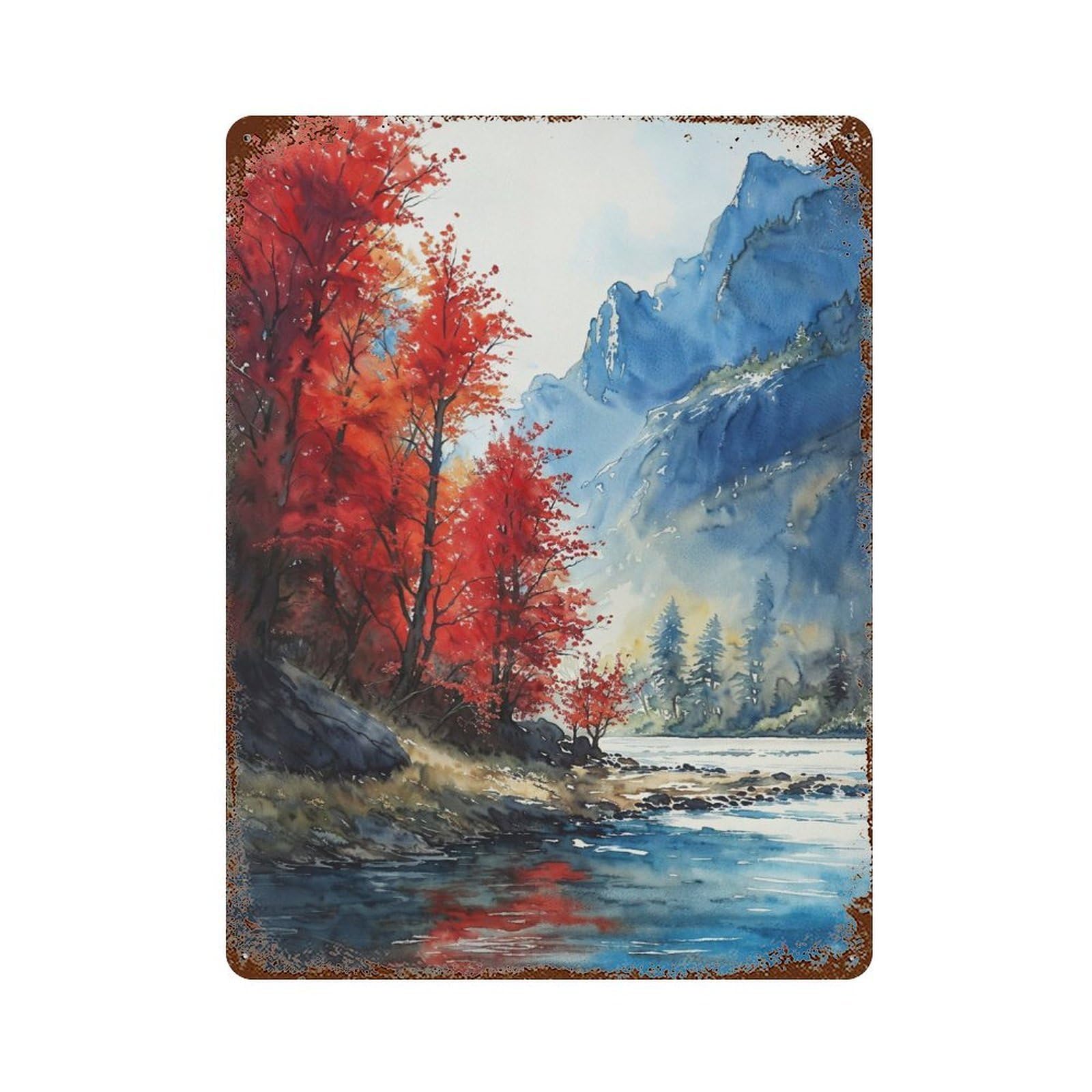 Crimson Cliffs Serenity Vintage Rust Metal Sign 15.7"x11.8", for Pub, Kitchen And Man Cave Decor, Rustic Home Decor