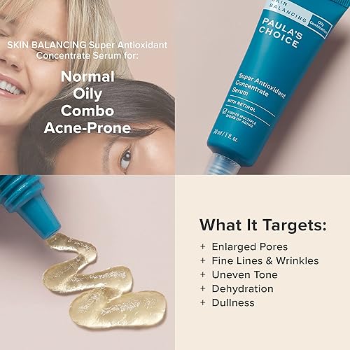 Miniatura 4 de Paula's Choice SKIN BALANCING - Suero concentrado antioxidante para la cara, retinol y vitamina C, antienvejecimiento, antiarrugas y poros grandes,