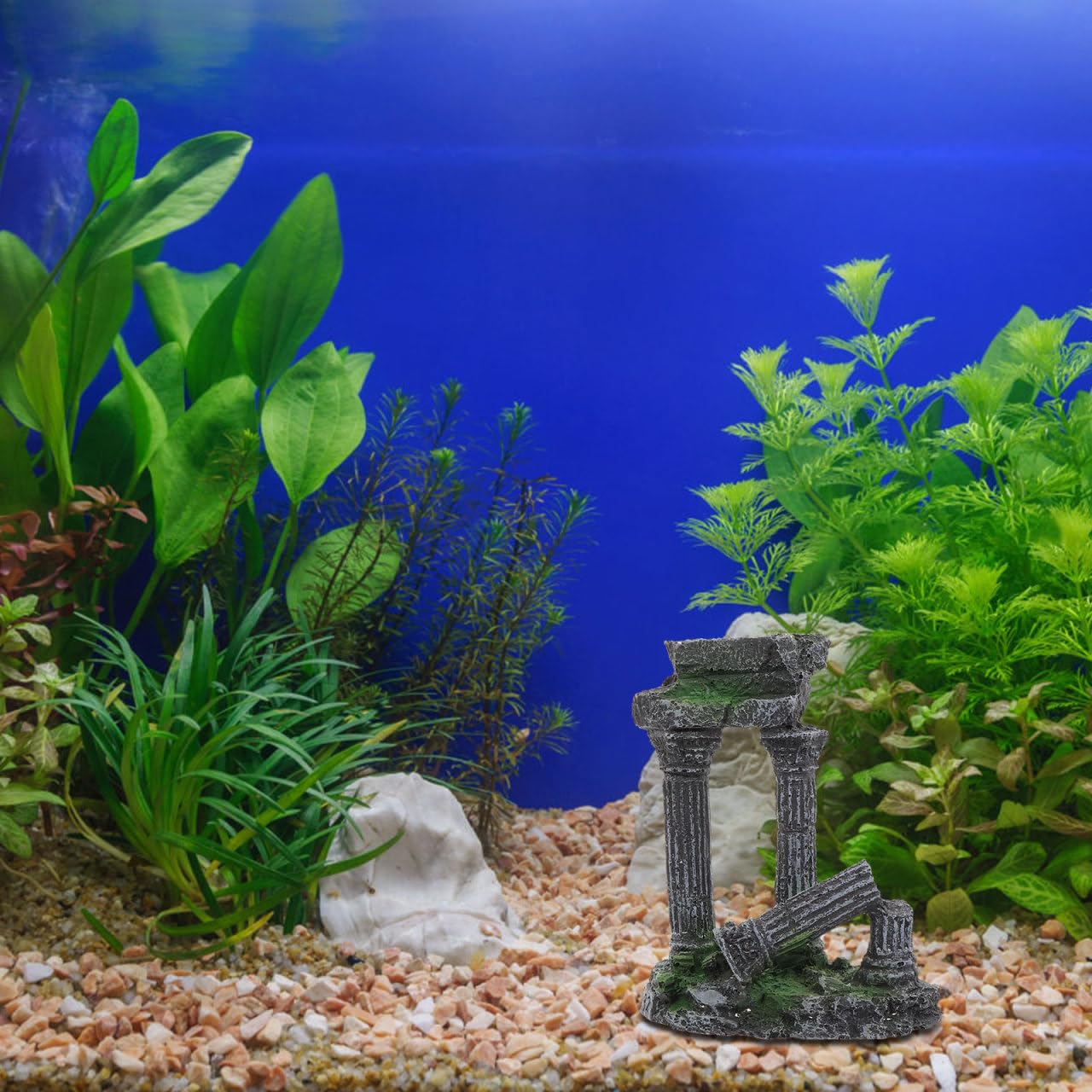 balacoo Imitation classique colonne romaine poisson caché grotte résine paysage artisanat aquarium colonne romaine paysage ornement aquarium ornement aquarium aquarium ornement paysage ornement