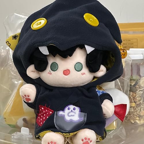 Miniatura 3 de CALEMBOU Juego de ropa de muñeca de felpa de 7.9 in, bonita capa de fantasma con pantalones, ropa de muñeca de Halloween para animales de peluche