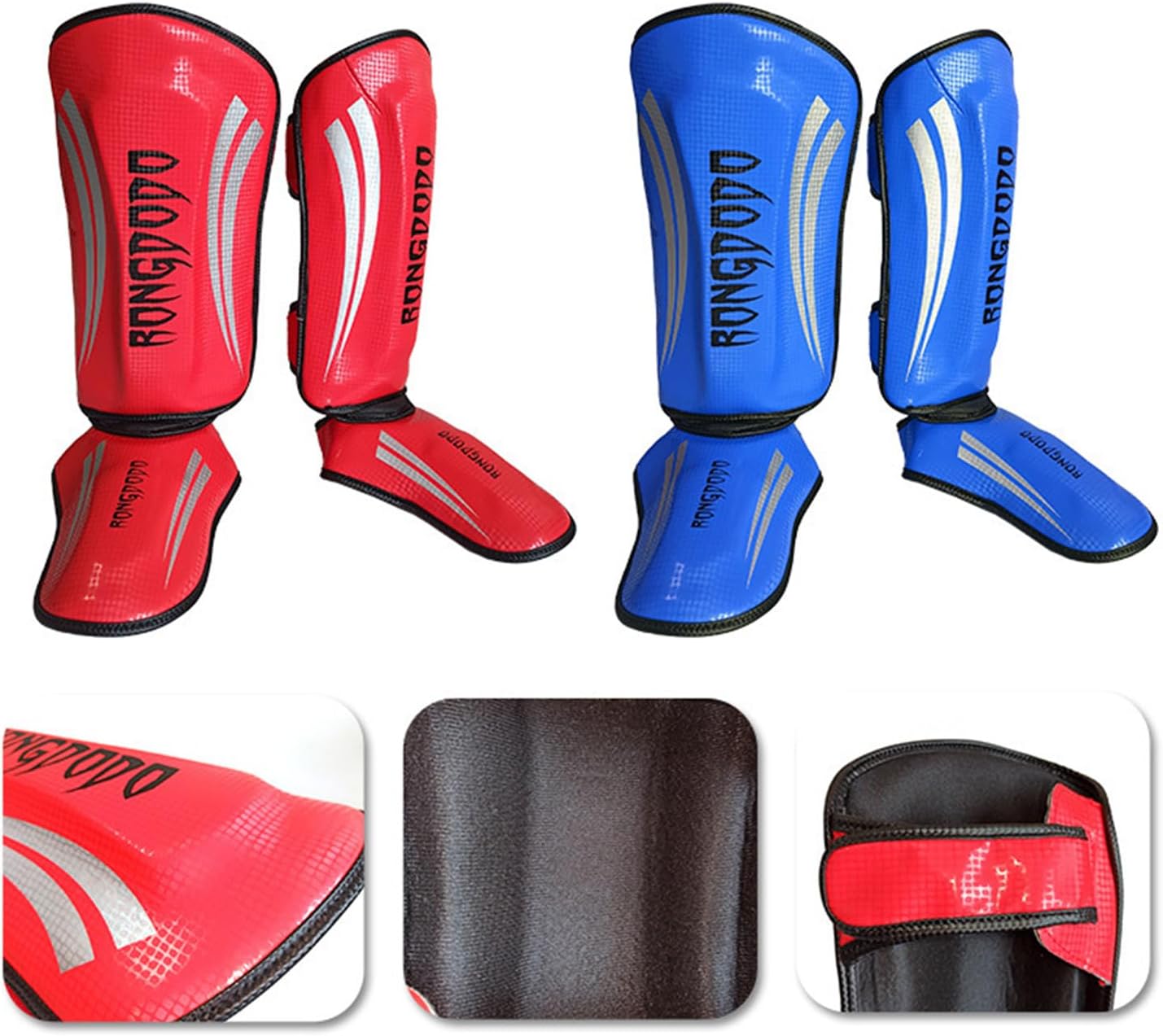 Martial Art Shin Guards Leg with Foot Protector Pad Adult Sparring Leg Adult Sports Shin Protective Gear for Athletes