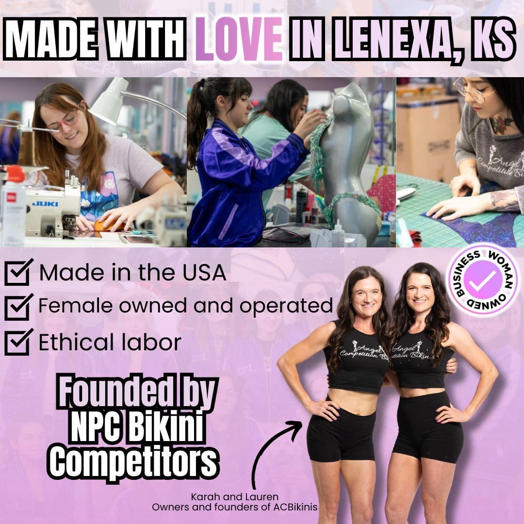 Angel Competition Bikinis IFBB/NPC Bikini for Posing Practice - Bikini Set w/Medium Pro Cut – Bodybuilding Competition Suit - Image 2