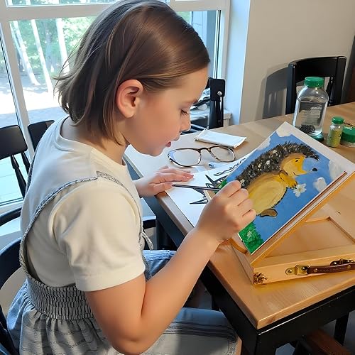 Miniatura 7 de Falling in Art Juego de caballete de mesa, kit de inicio de 24 piezas, kit de pintura acrílica para artistas con 12 pinturas acrílicas, paneles de