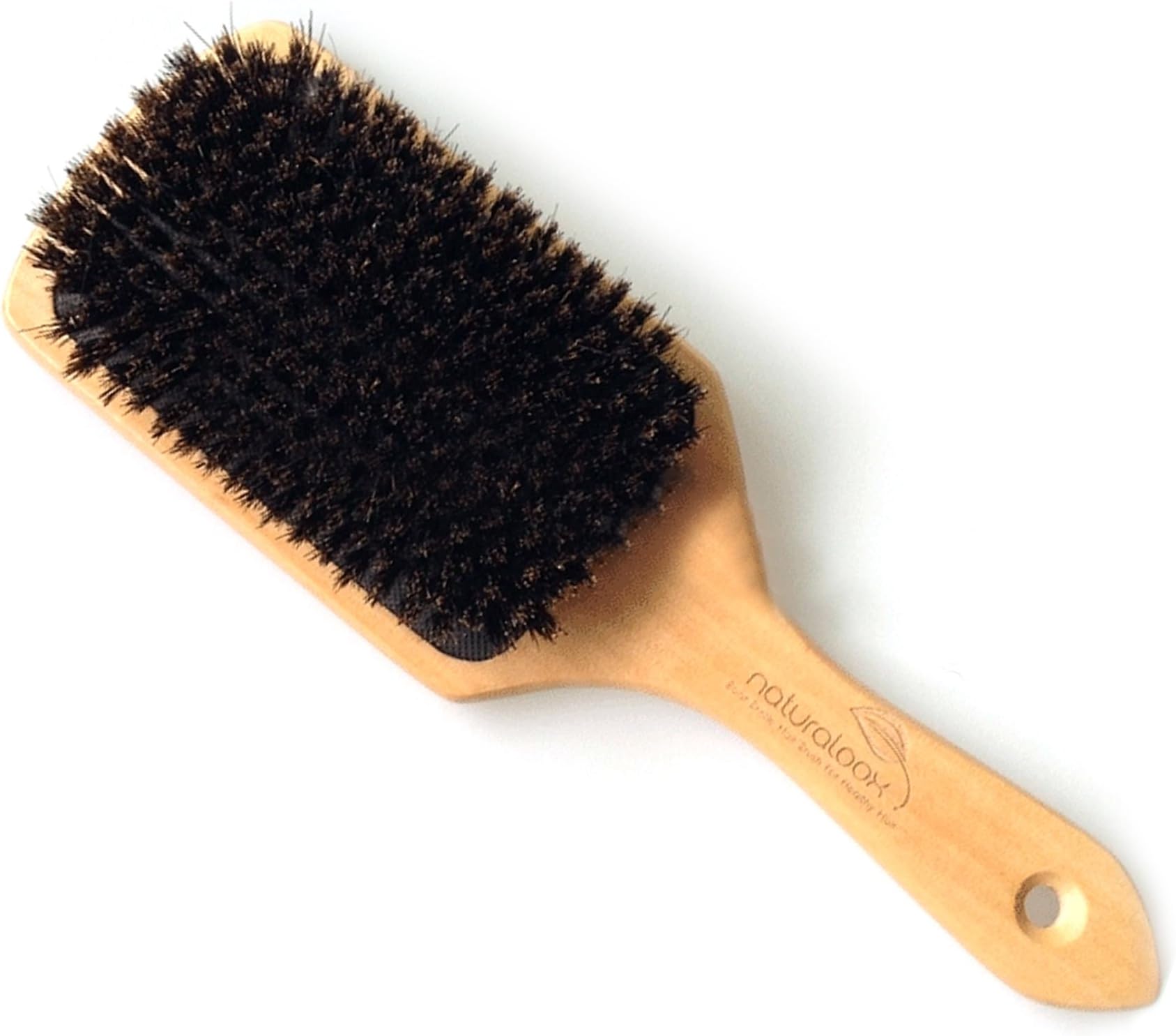 Pure 100% Natural Boar Bristle Paddle Hair Brush For Healthy Hair Distribute Natural Oils & Stimulate Scalp, Improve Hair Growth, Naturally Conditions Hair, Preventing Frizzy, Hair Loss