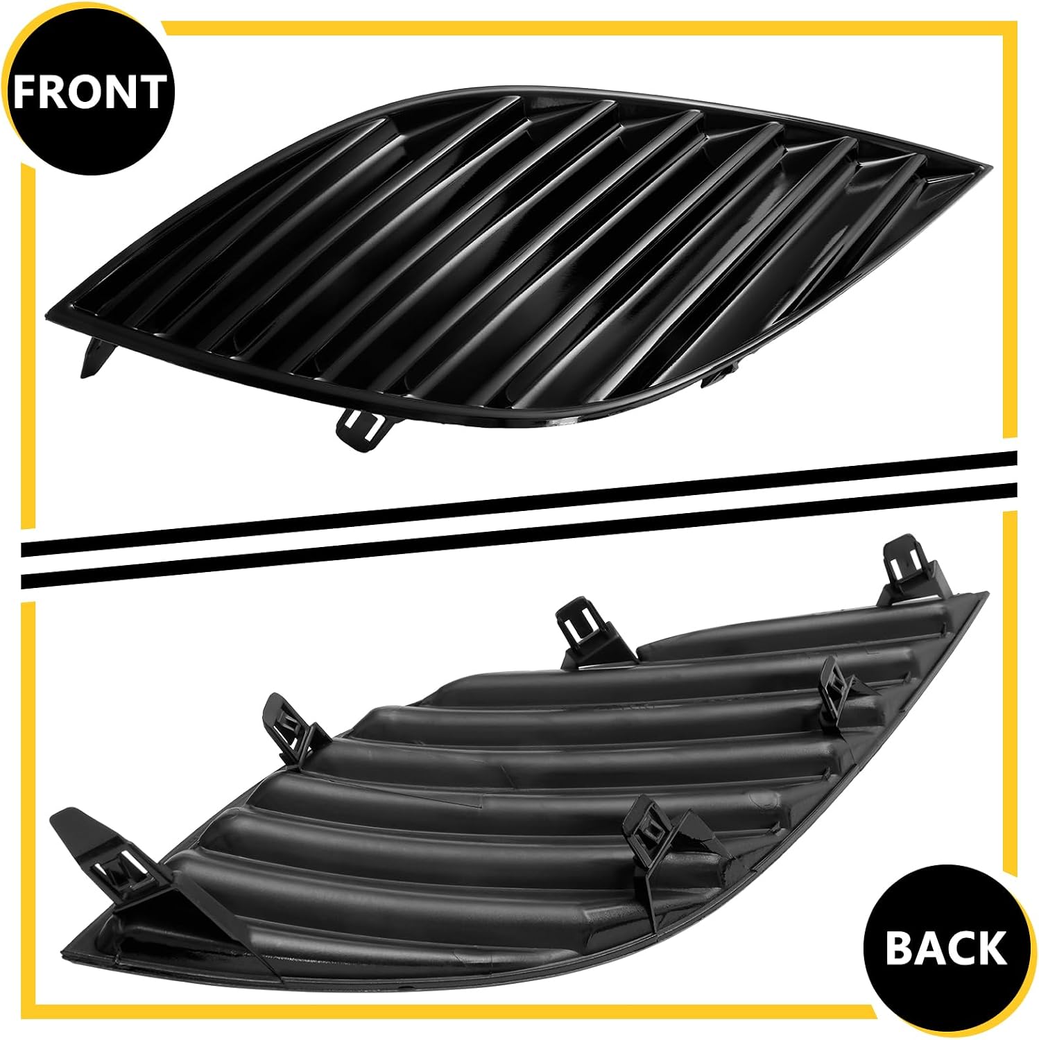 BXZ Driver Left Side Fog Lamp Light Cover Bumper Insert Glossy Black For Toyota Camry 2018 2019 2020 SE XSE