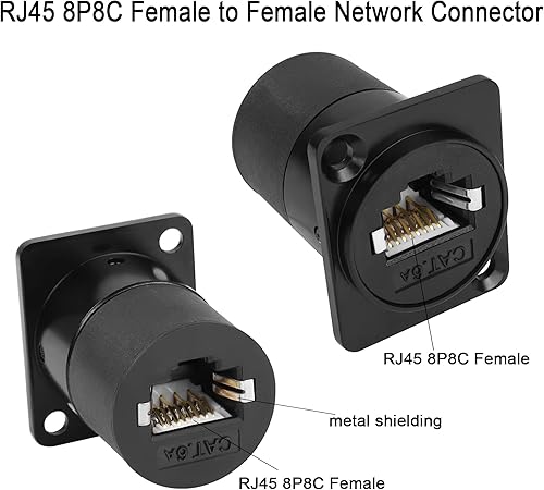 Miniatura 2 de QIANRENON Adaptador de montaje en panel RJ45 blindado RJ45 8P8C hembra a hembra conector de red CAT6ACAT6CAT5ECAT5 RJ45 módulo de enchufe de puerto