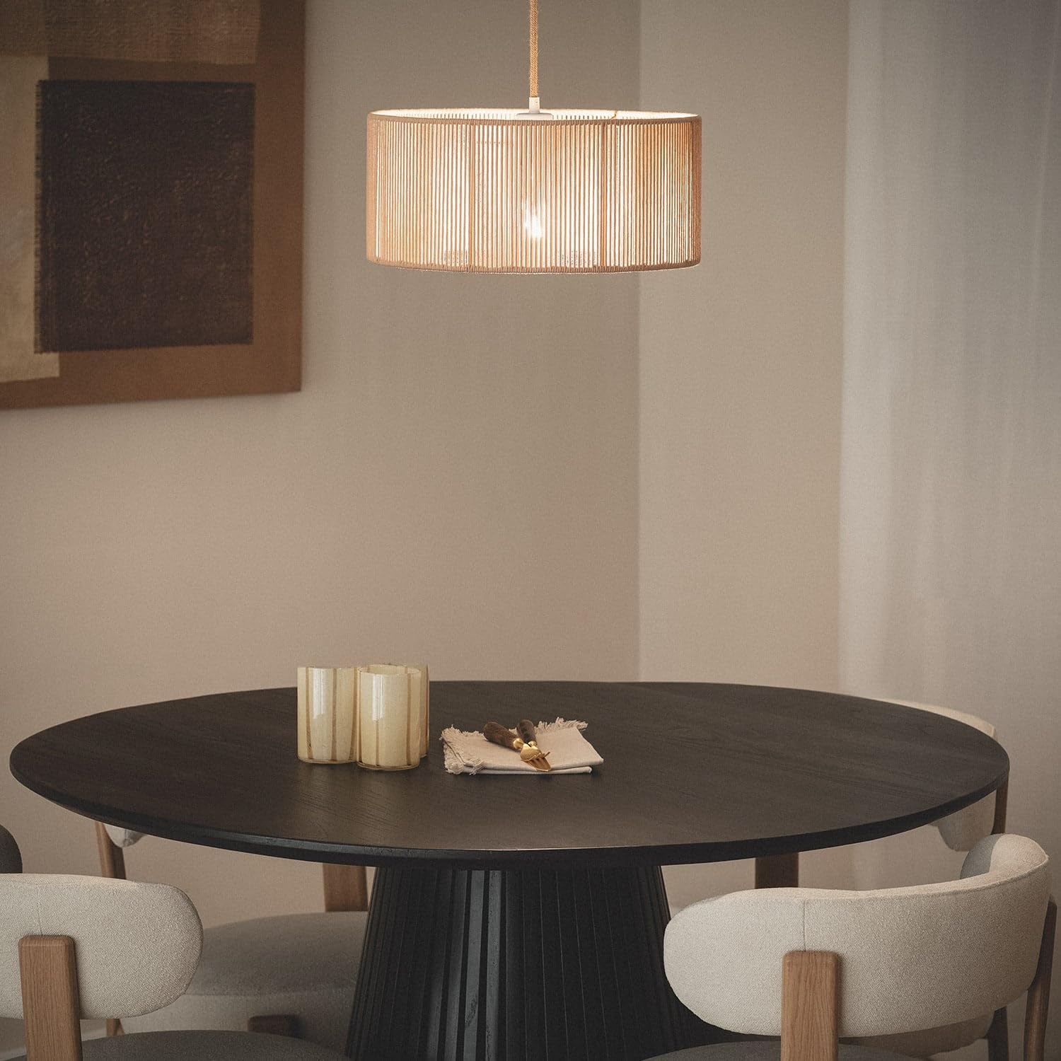LEDKIA Lámpara Colgante Cuerda de Algodón Cesca 400 mm | CasquilloE27