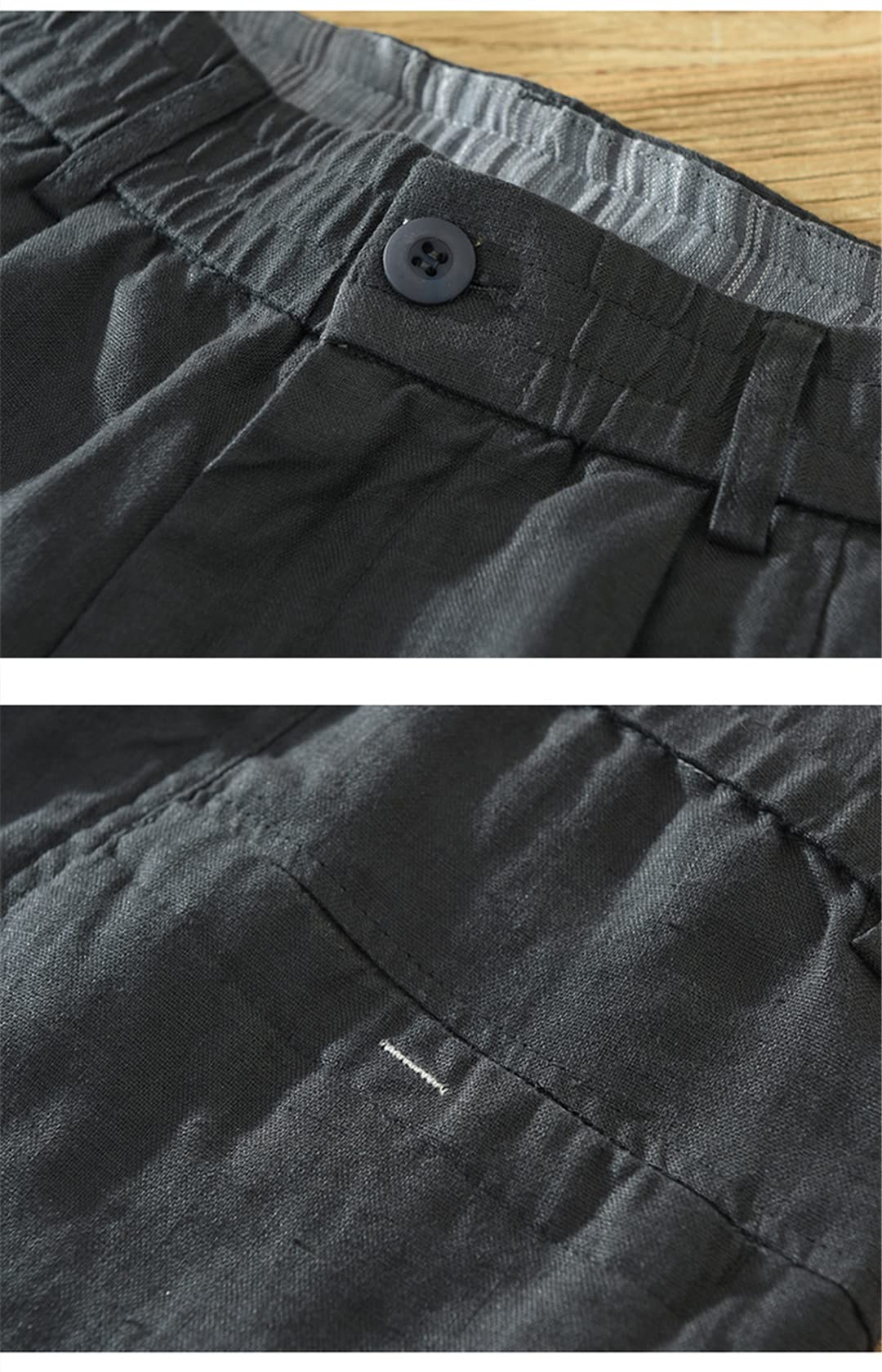 Disimlarl Pantaloni alla caviglia in lino primavera estate pantaloni casual da uomo vintage sottile elastico in vita