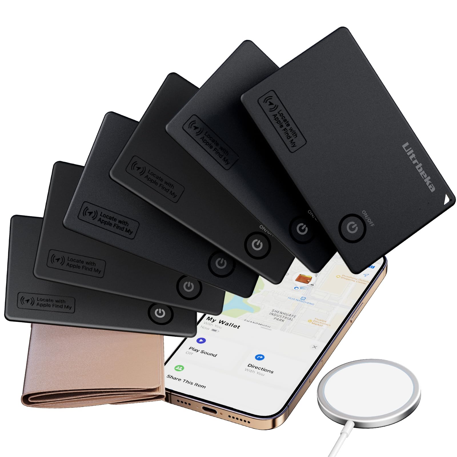 Ultra-Thin MFi Certified Wallet Tracker Compatible with Apple Find My | Wireless Charging, Compact Design | Ideal for Wallets, Keys, Bags-1pc — view 8