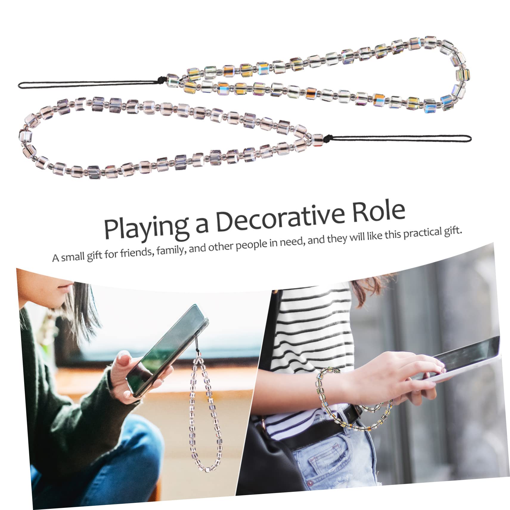 Lurrose Cuerda De Teléfono Móvil Con Cadena De Cristal Artificial Pack De Accesorios Y Decorativos Mujeres Y Niñas